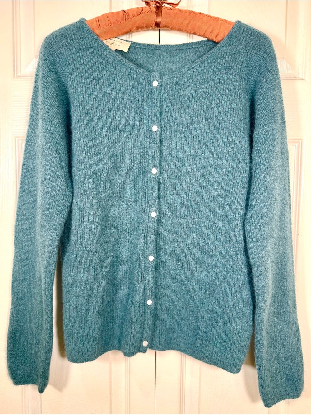 Sézane Gaspard Mohair Alpaca Reversible Cardigan Teal Size S